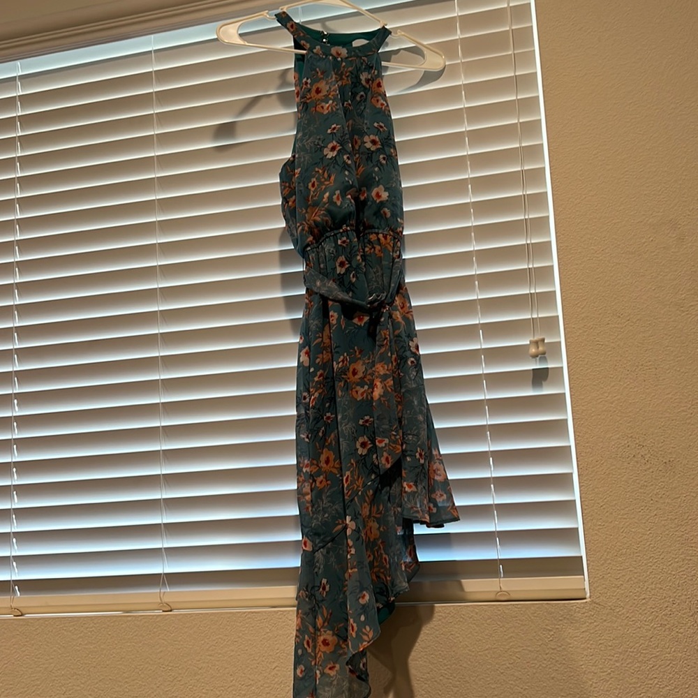 Teal tie  it out sleeveless dress/ size M